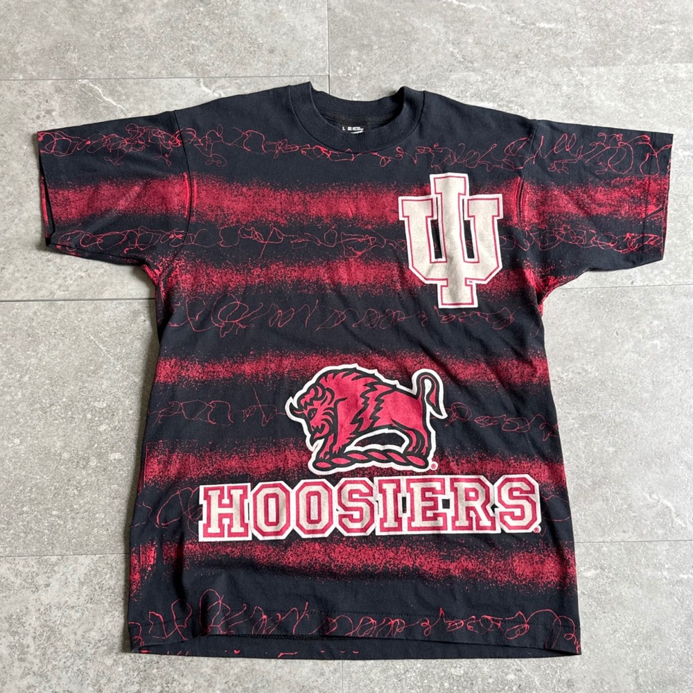 Vintage Screen Stars Best Indiana Hoosiers All Over Print T-Shirt Large